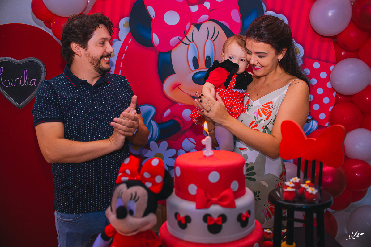 aniversário infantil; aniversário um aninho; primeiro aninho; aniversário; minnie decoração; aniversário menina; bate palma Taquara RS.
