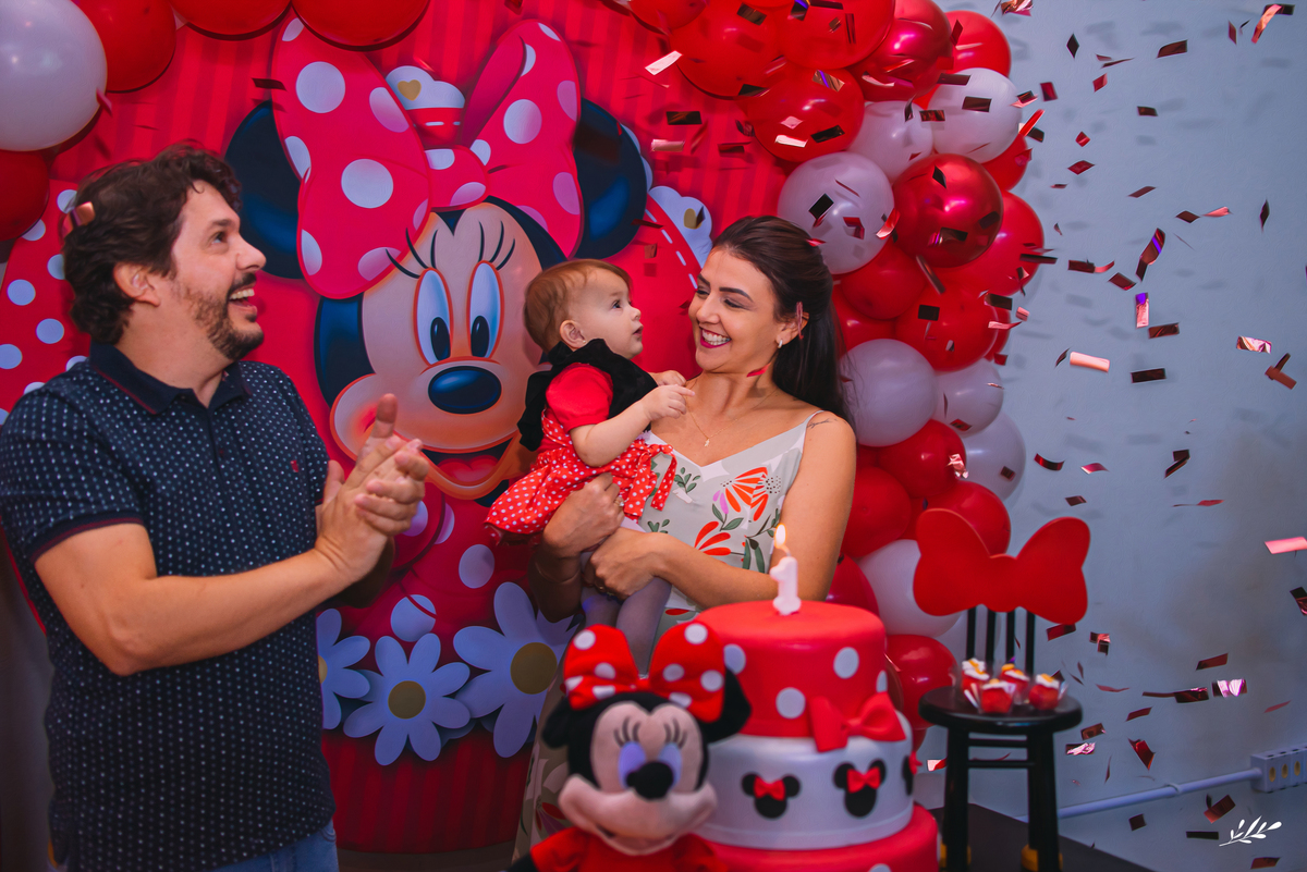 aniversário infantil; aniversário um aninho; primeiro aninho; aniversário; minnie decoração; aniversário menina; bate palma Taquara RS.