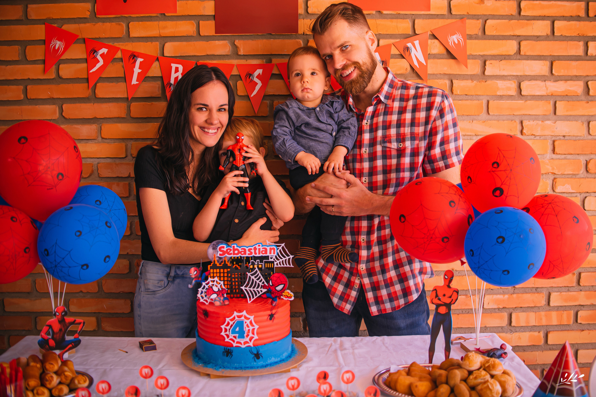 aniversário infantil; aniversário homem aranha; aniversário menino; aniversário em casa; aniversário 4 anos.