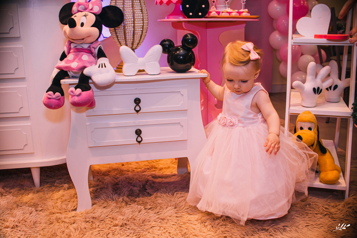 Aniversário infantil; aniversário menina; um ano; primeiro aninho; aniversário minnie; for kids espaço de festa São Leopoldo.