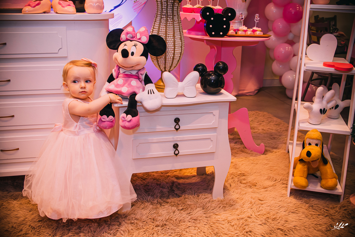 Aniversário infantil; aniversário menina; um ano; primeiro aninho; aniversário minnie; for kids espaço de festa São Leopoldo.