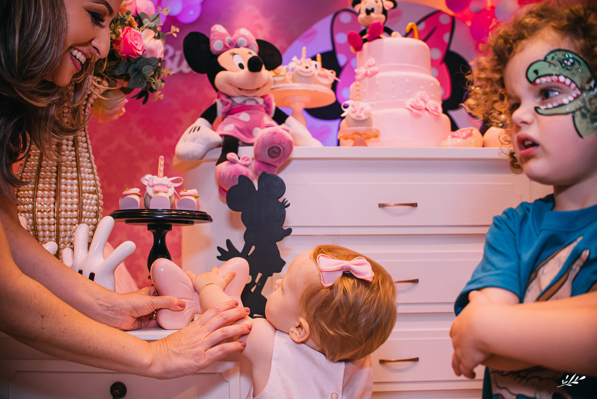 Aniversário infantil; aniversário menina; um ano; primeiro aninho; aniversário minnie; for kids espaço de festa São Leopoldo.