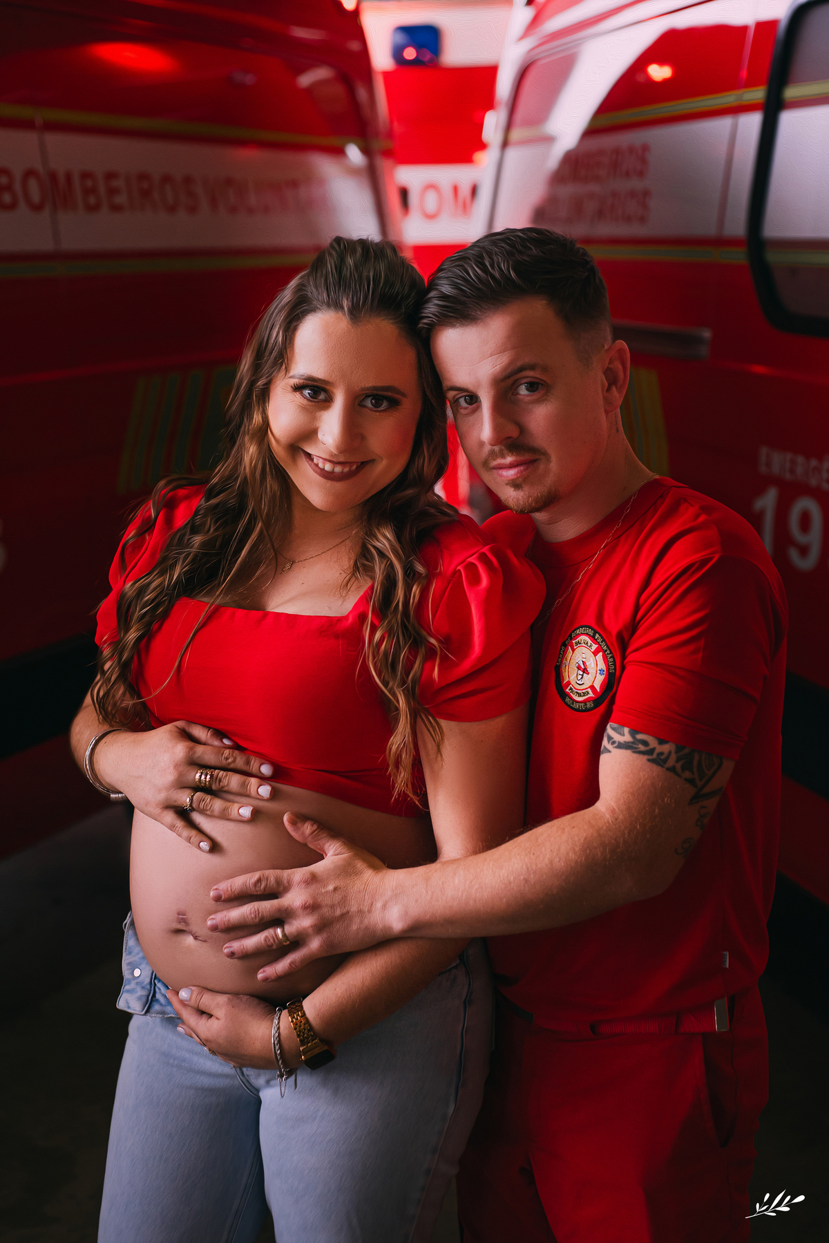 ensaio gestante externo; ensaio grávida; ensaio em Rolante RS; ensaio bombeiros voluntário rolante rs.