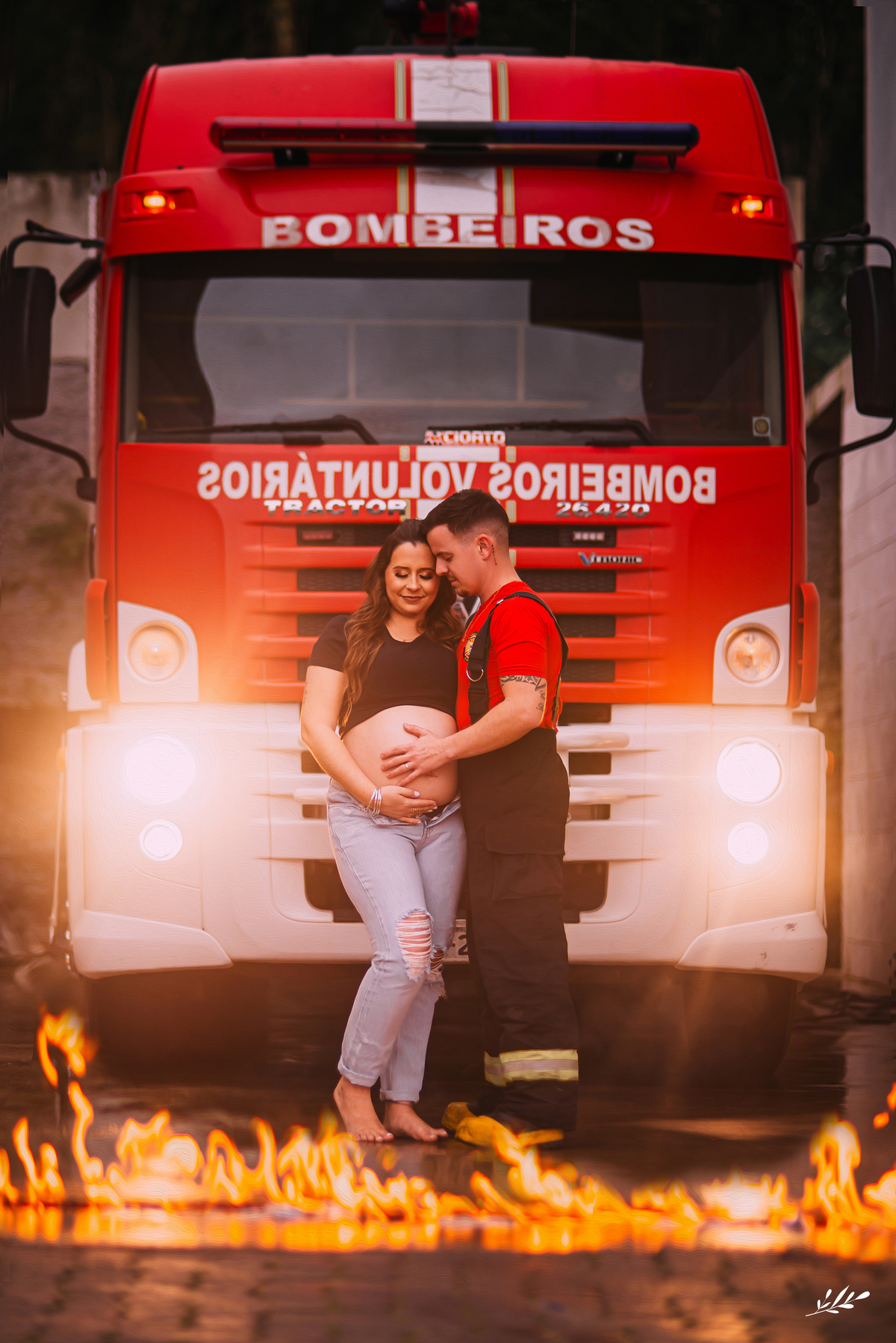 ensaio gestante externo; ensaio grávida; ensaio em Rolante RS; ensaio bombeiros voluntário rolante rs.