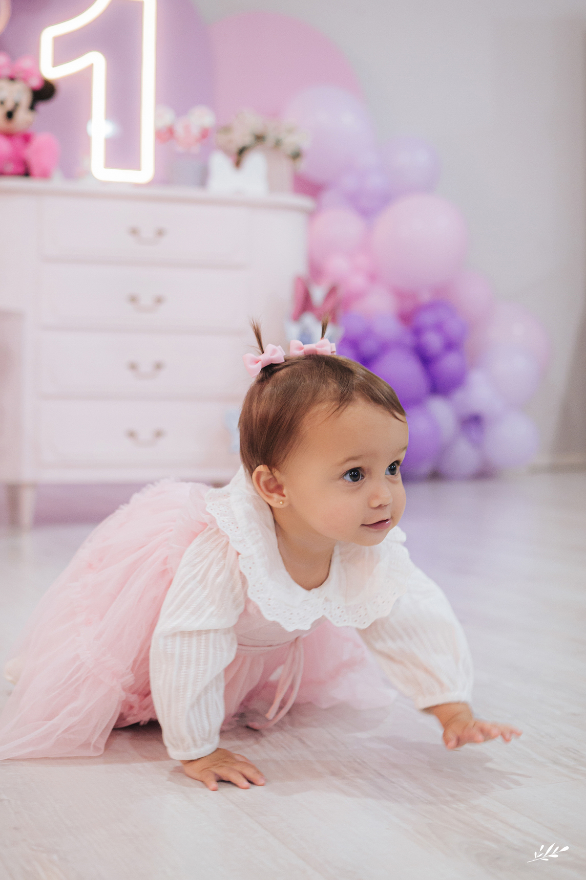 aniversário primeiro aninho; 1 aninho menina; tema festa minnie; giz de cera festa novo hamburgo.