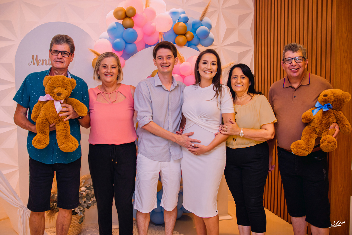 chá de revelação; revelação do bebê; chá do bebê.