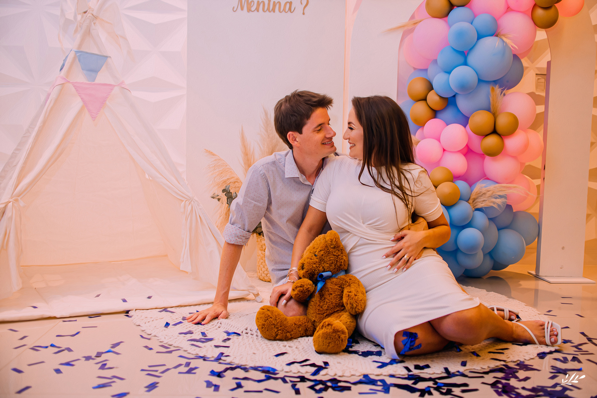 chá de revelação; revelação do bebê; chá do bebê.