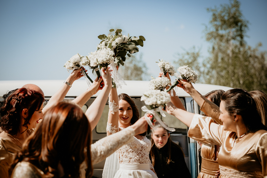 Noiva e damas de honor