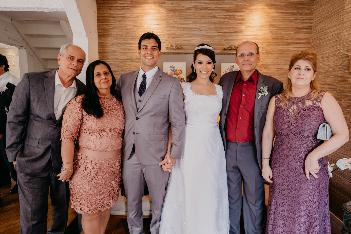 Noivos e seus pais - Mini Wedding - Casinha Quintal - Fotografo Anderson Barboza 
