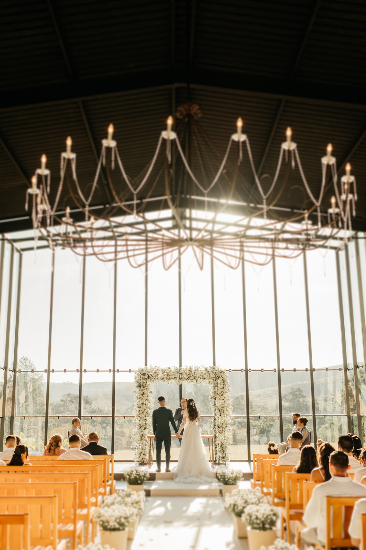 casal altar por do sol