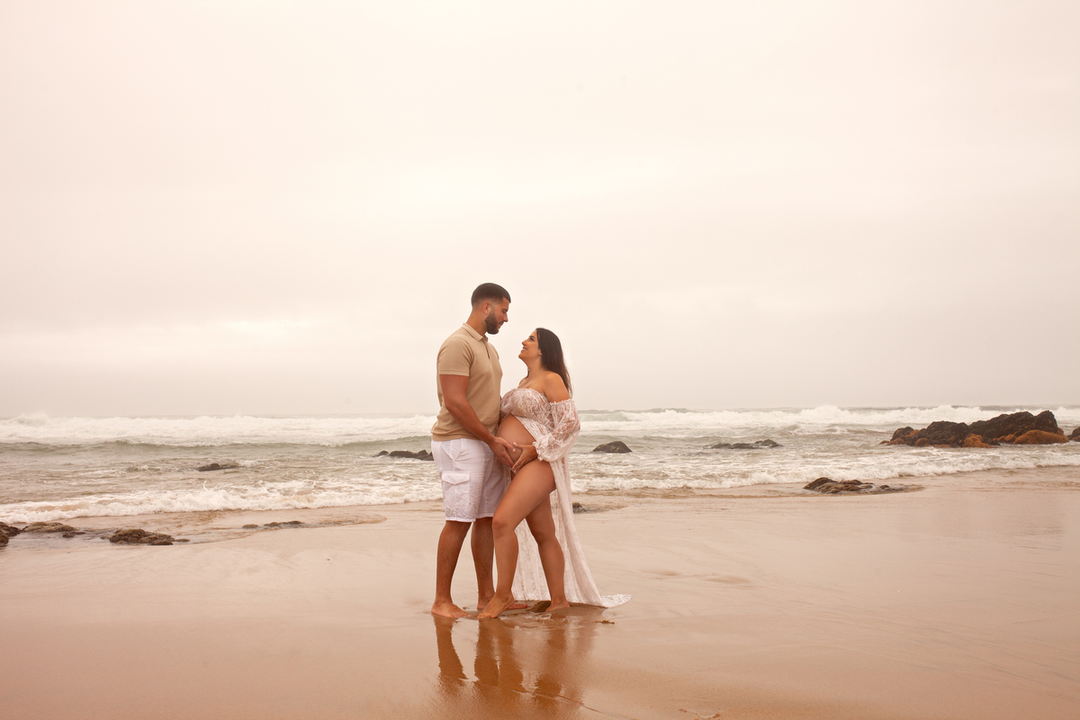 Sessão fotografia de grávida na praia
