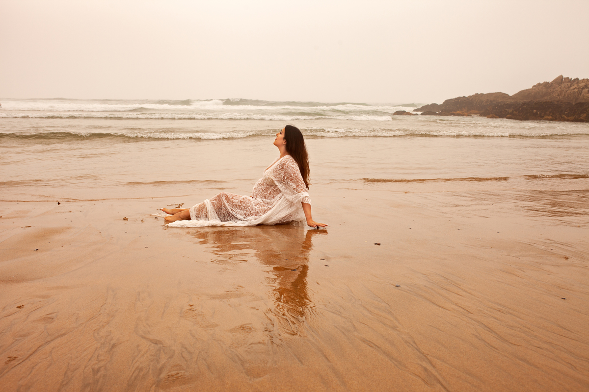 Sessão fotografia de grávida na praia - Porto