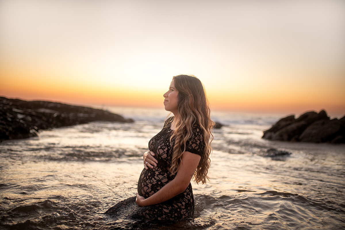 Sessão fotografia de grávida na praia