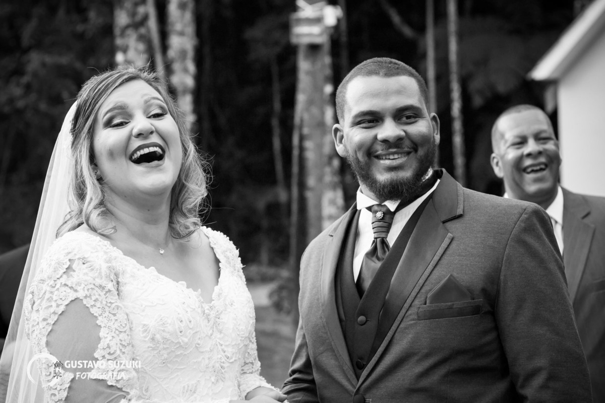 Sorrisos noivos preto e branco