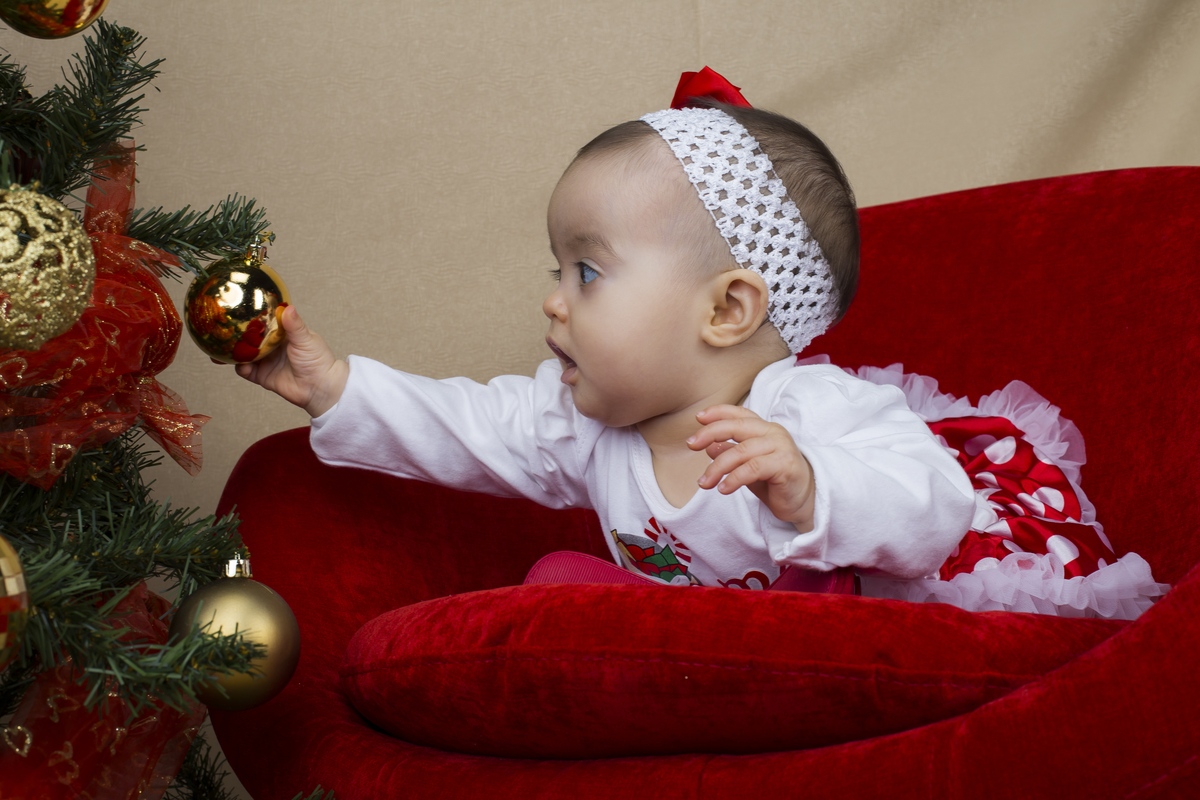 Bebé na sessão de natal