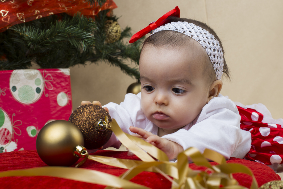 Criança na sessão de natal