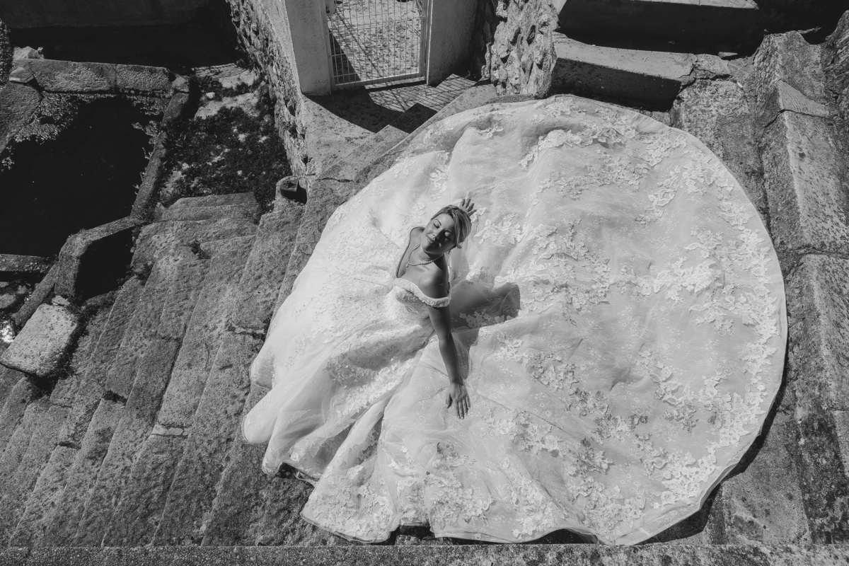 Noiva Andreia com a seu vestido de noiva