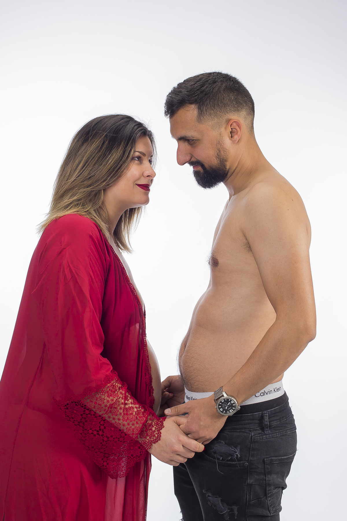 Sessão fotográfica de gravidez com o casal