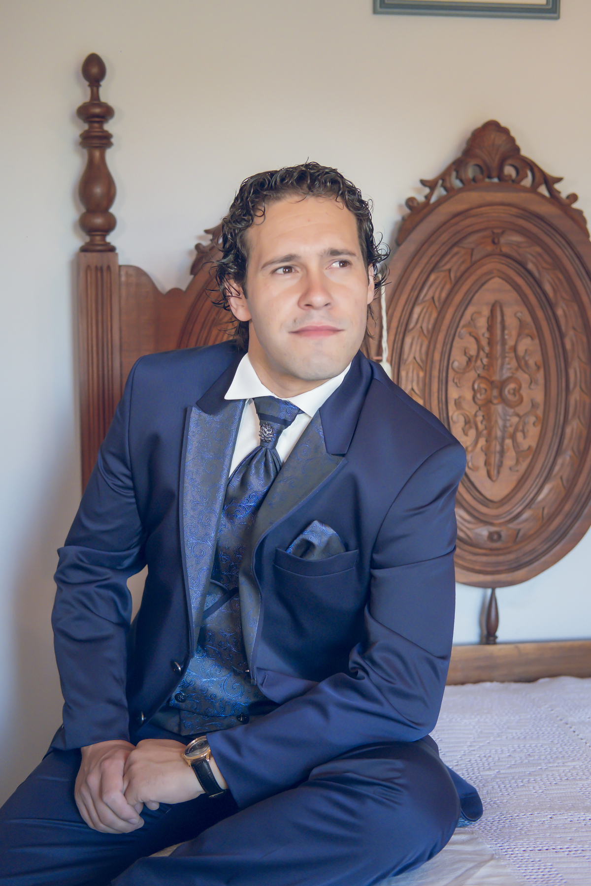 Noivo na sessão fotográfica