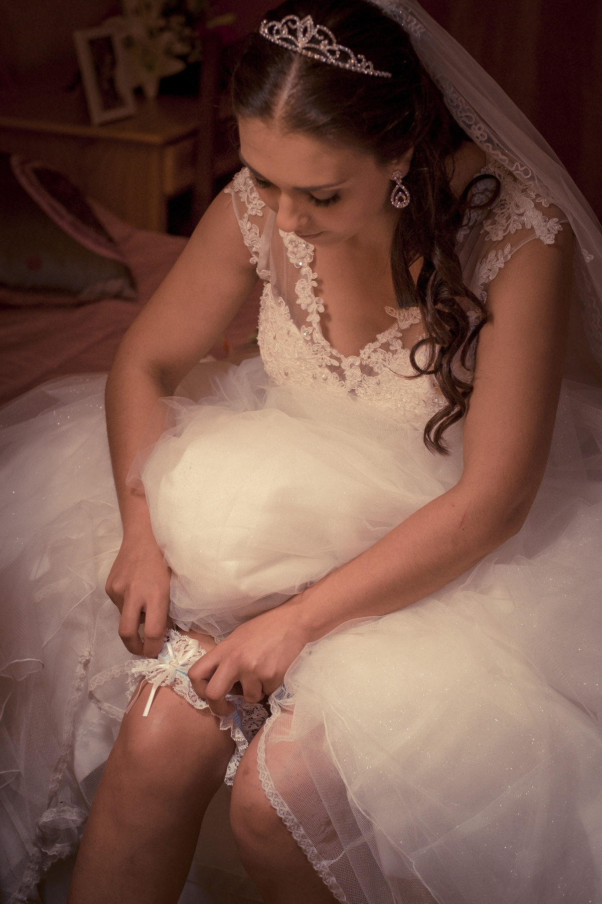 Noiva a vestir a liga