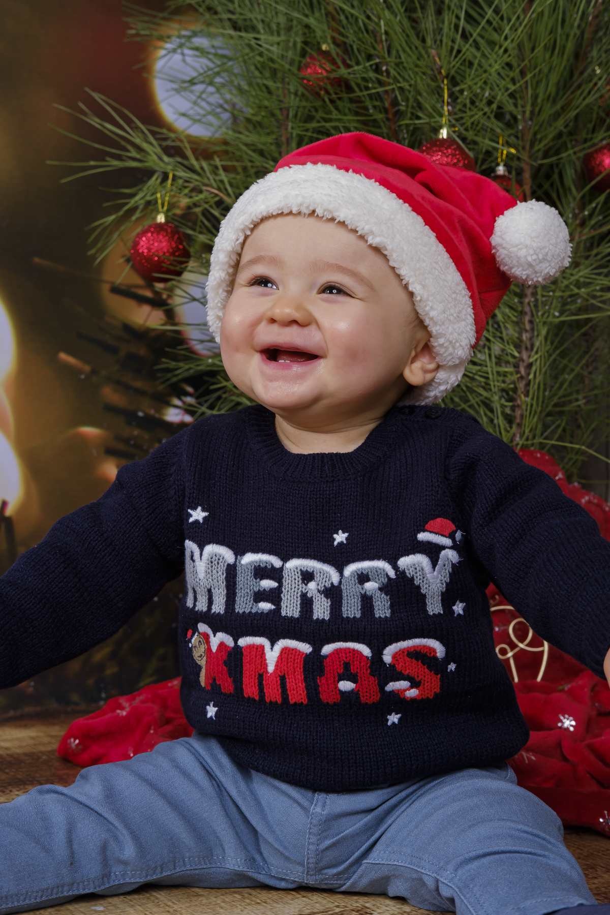 Bebé sessão fotográfica de Natal