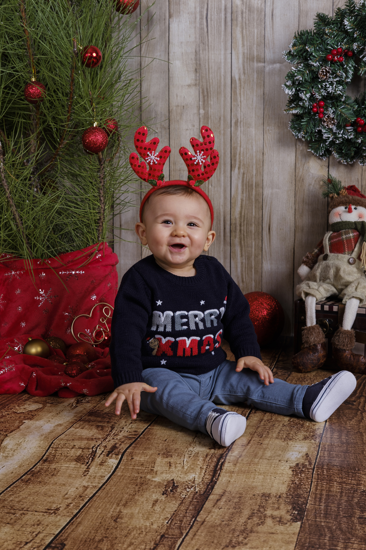 Bebé sessão fotográfica de Natal em Vale de Cambra