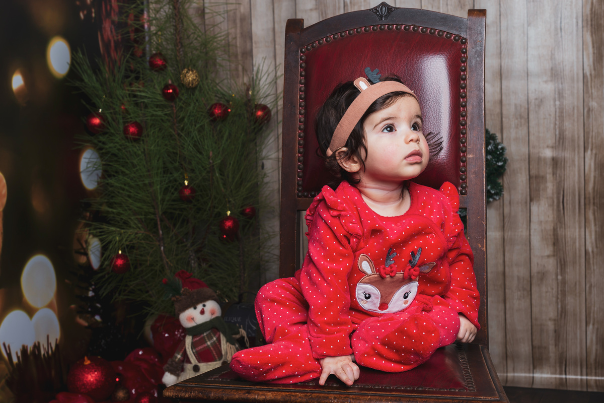 Maria Eduarda na sessão de natal