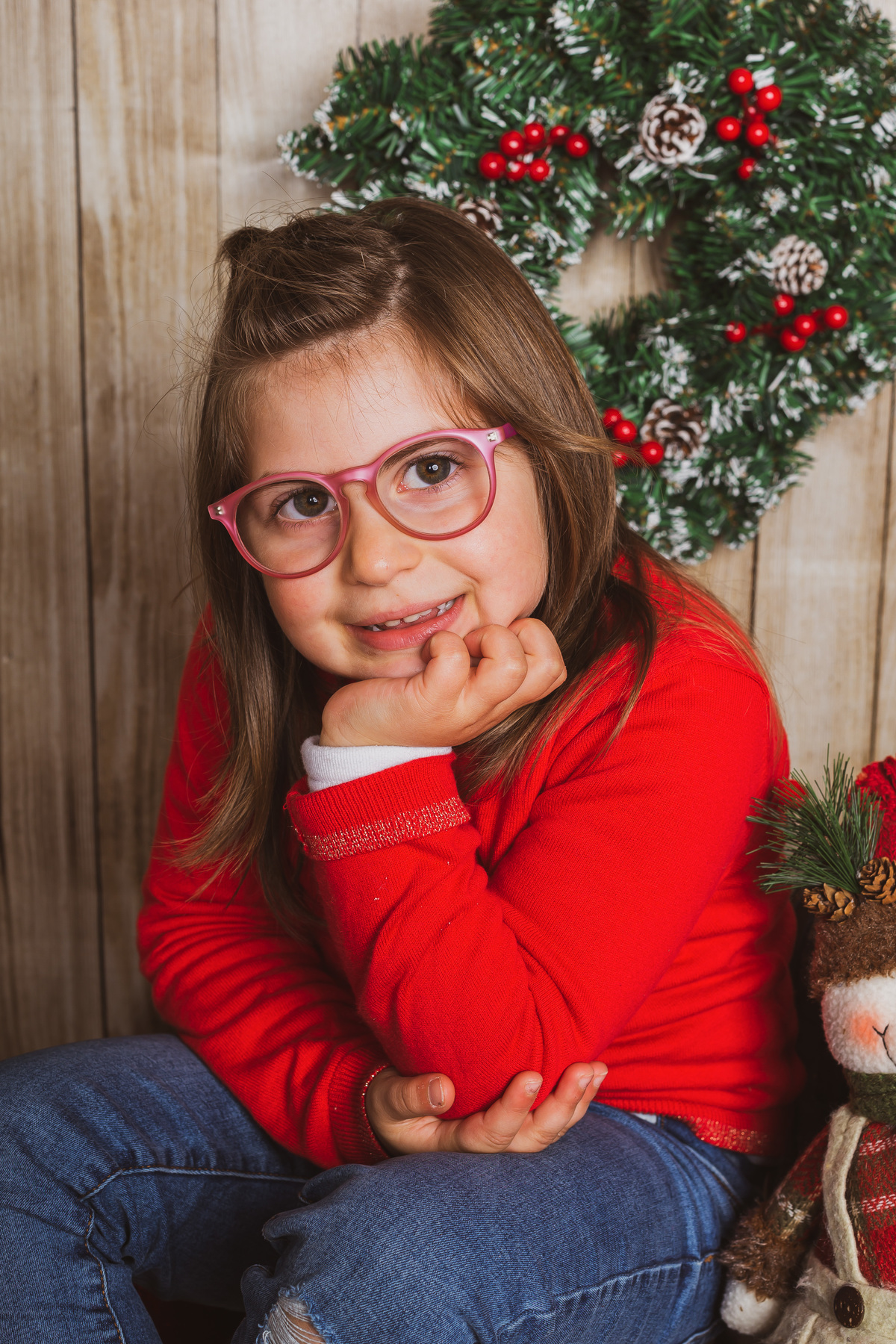 Irmã mais velha na sessão fotográfica