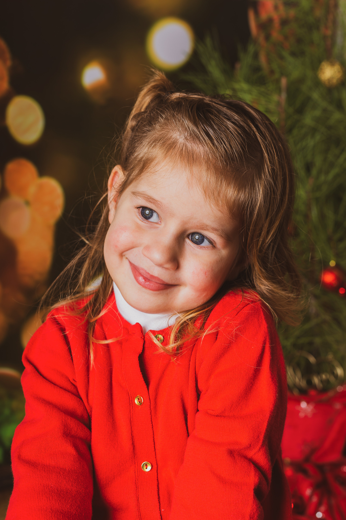 Irmã Camila na sessão fotográfica de natal