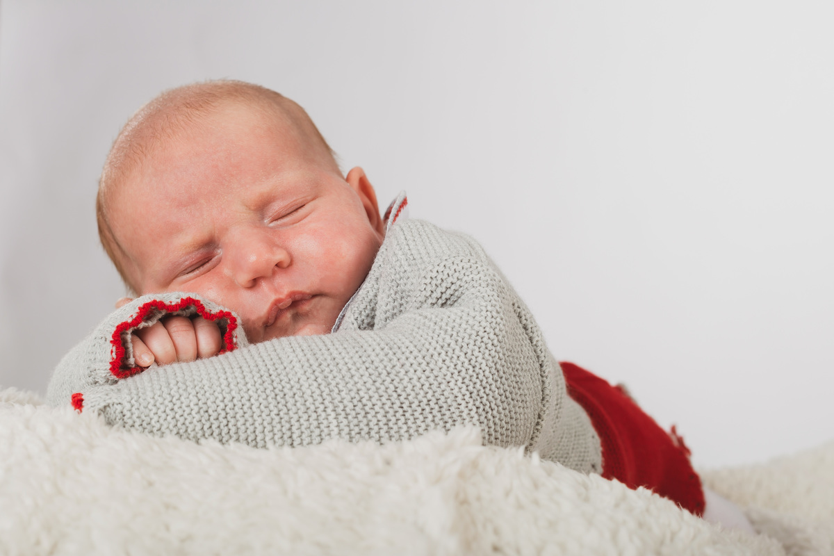 Bebé na sessão de natal