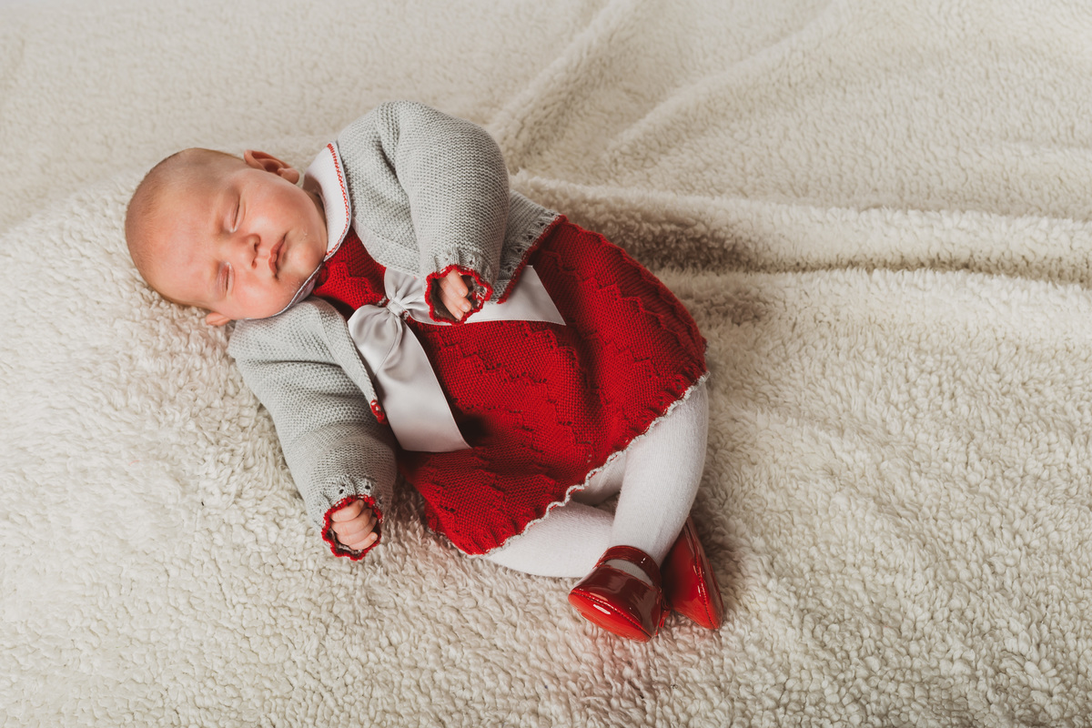Bebé na sessão fotográfica de estúdio