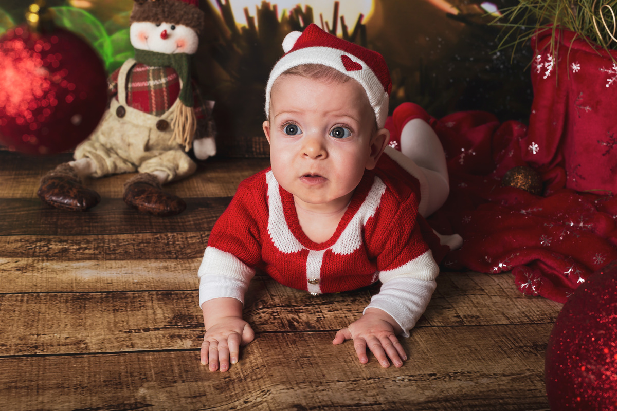 Margarida na sessão fotográfica de Natal
