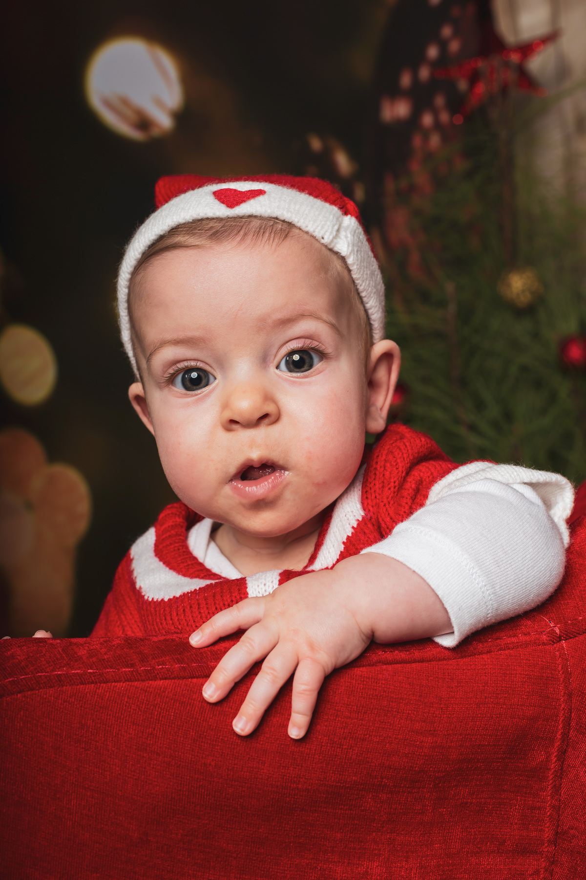 Margarida no sofá na sessão fotográfica 