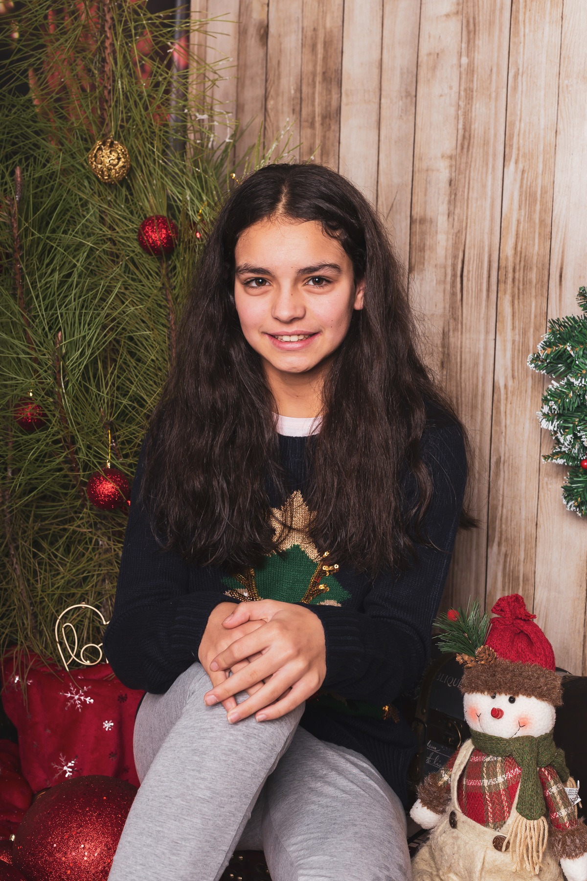 Irmã mais velha na sessão fotográfica