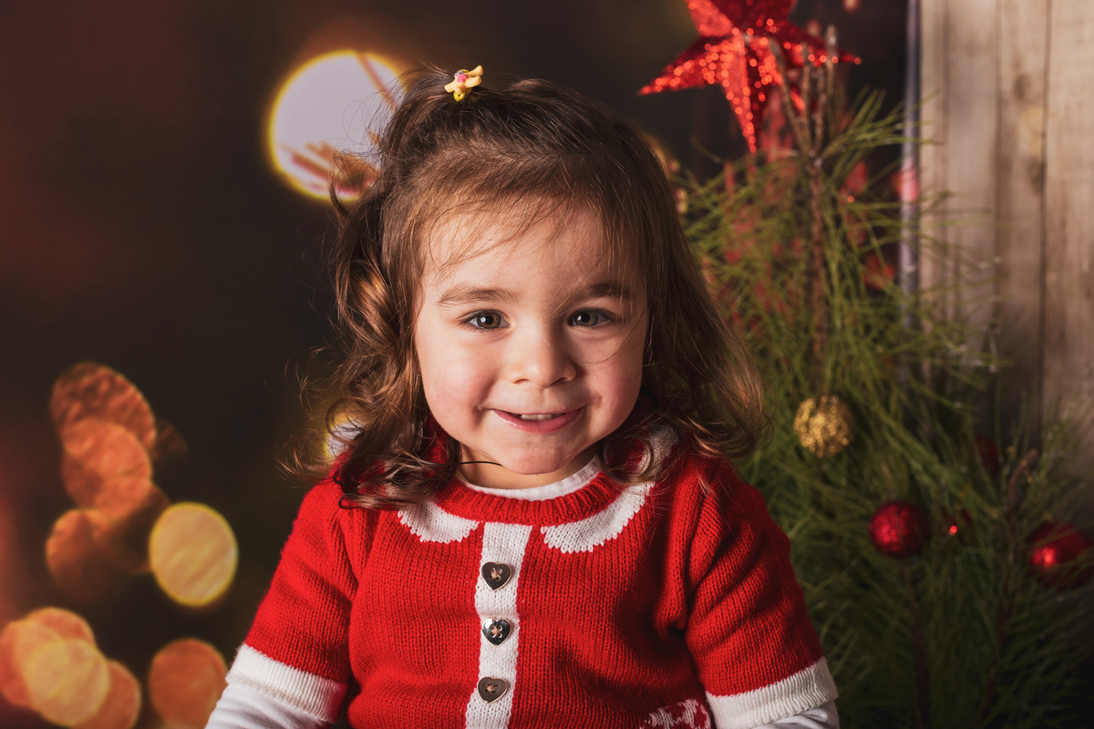 Irmã mais nova na sessão fotográfica