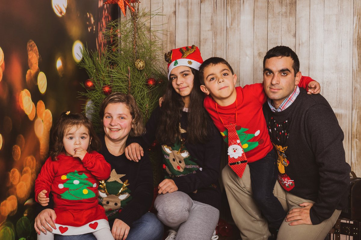 Família na sessão fotográfica