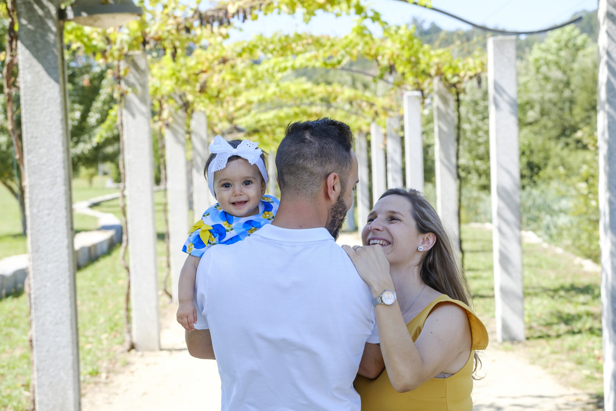 Lígia e Ricardo com a filha