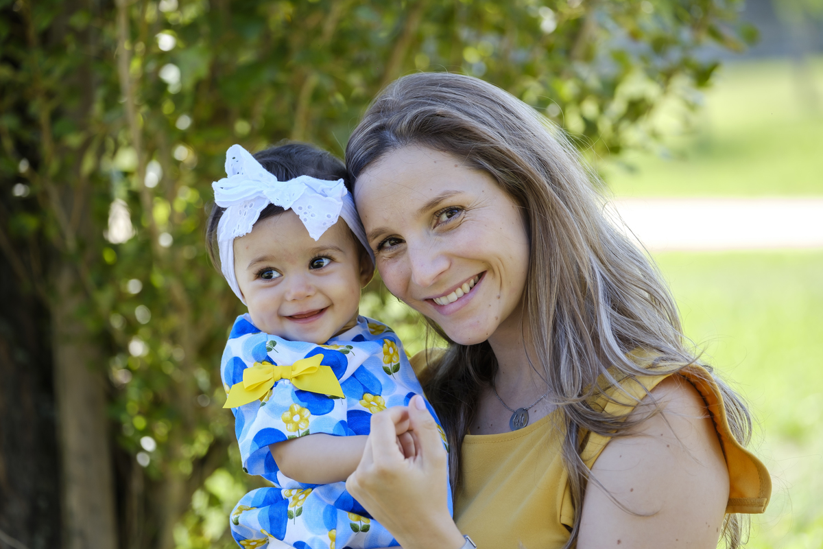 Lígia com a filha Lara