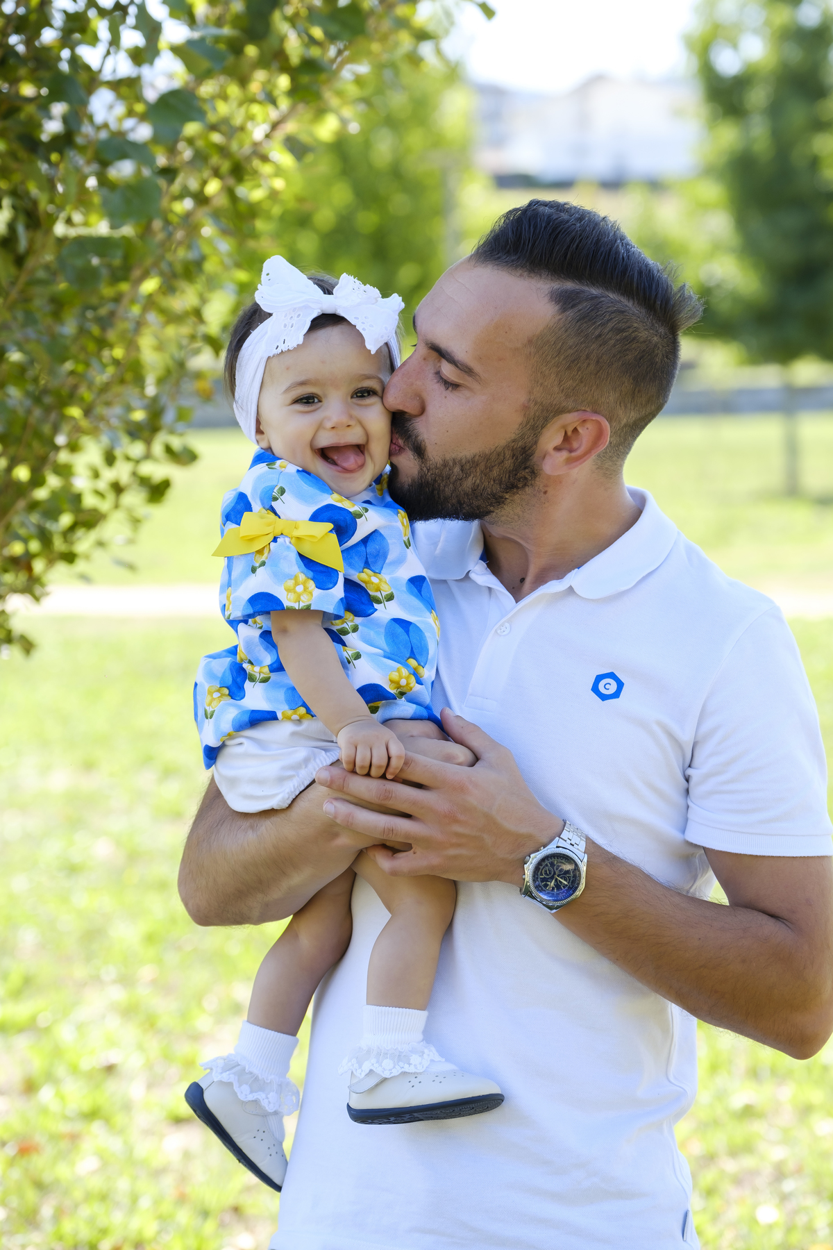 Ricardo com a filha Lara na natureza