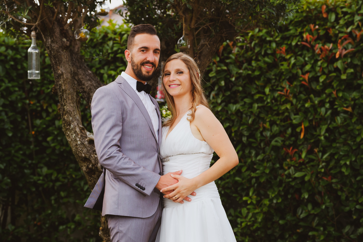 Lígia e Ricardo no jardim da Quinta Angellus