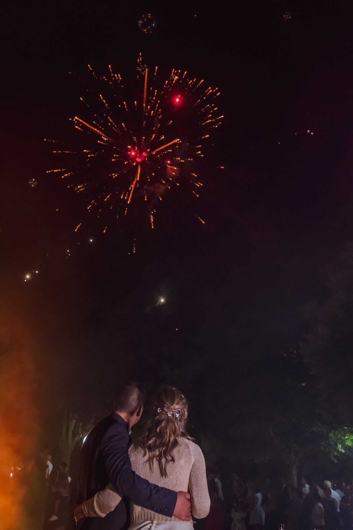 Foguetes no corte do bolo