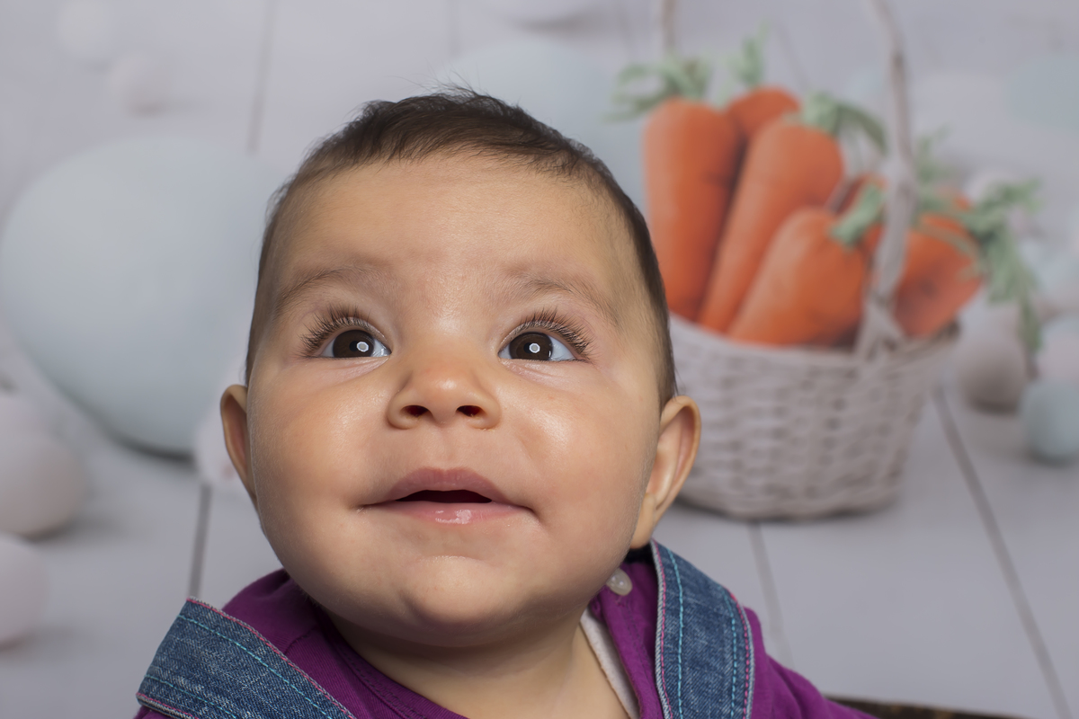 Bebé na sessão fotográfica de estúdio