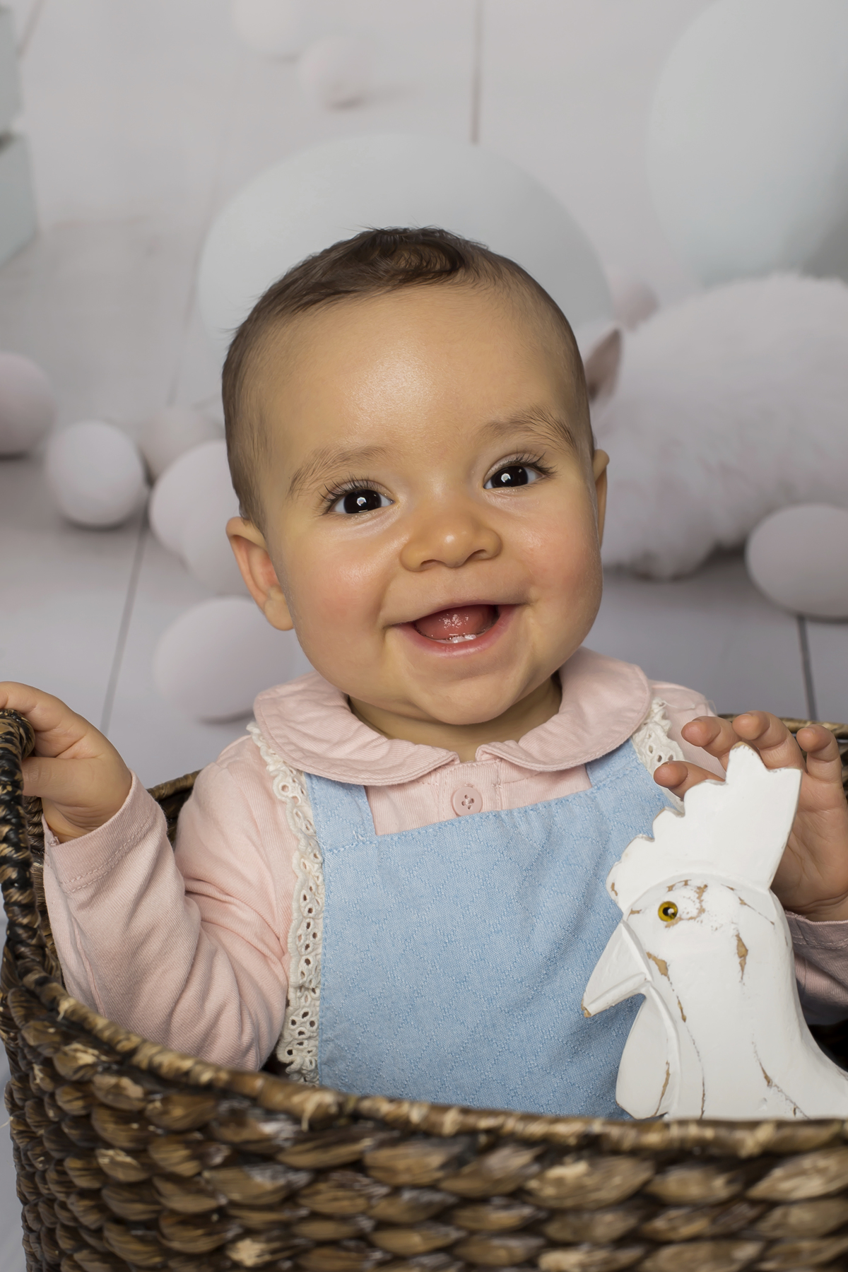 Bebé na sessão fotográfica de Páscoa
