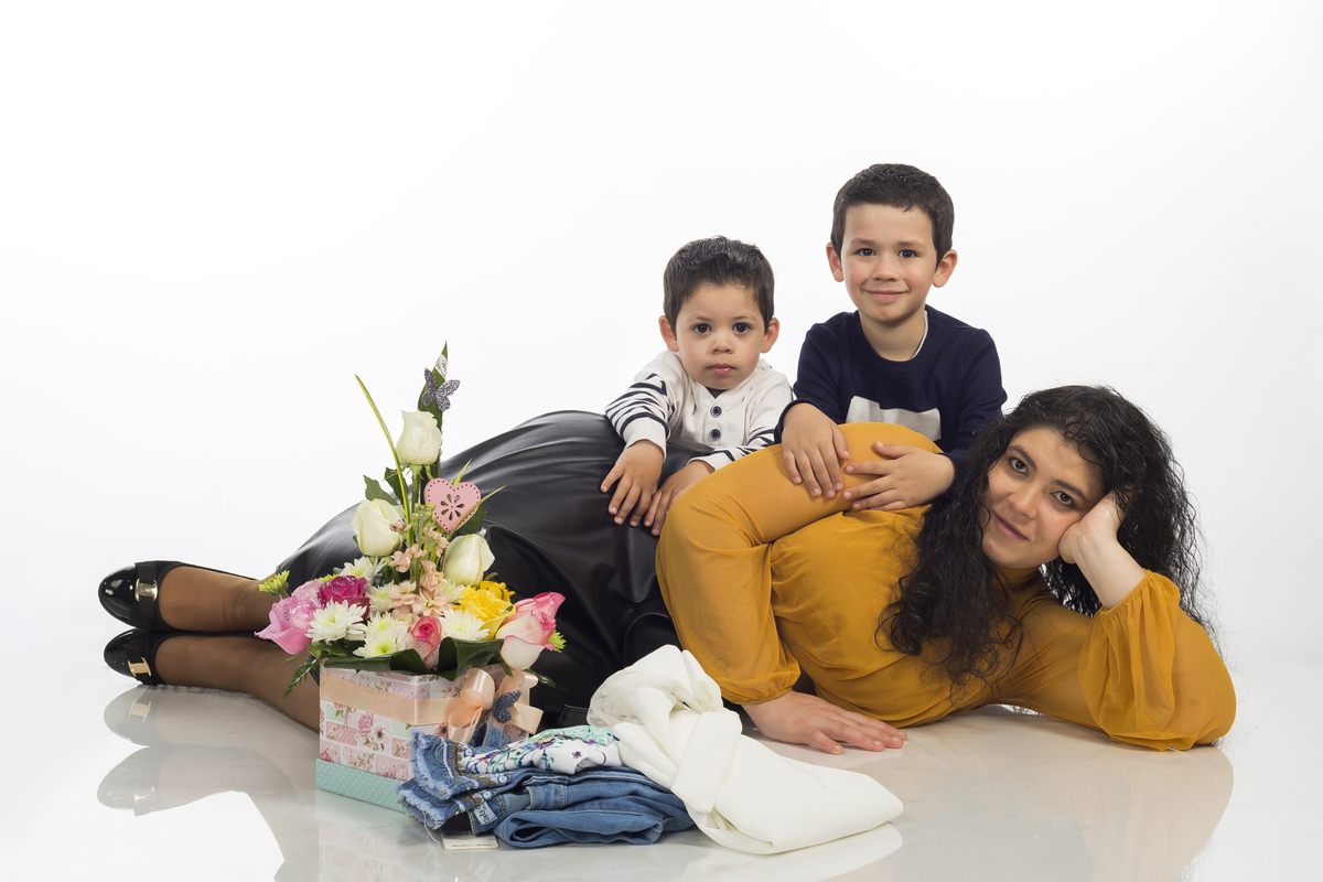 Família na sessão fotográfica