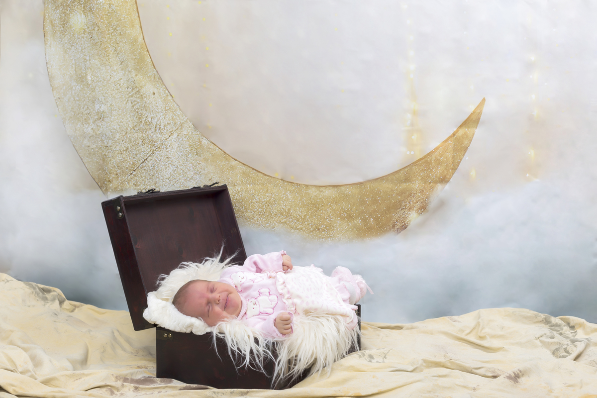 Bebé na sessão fotográfica de estúdio