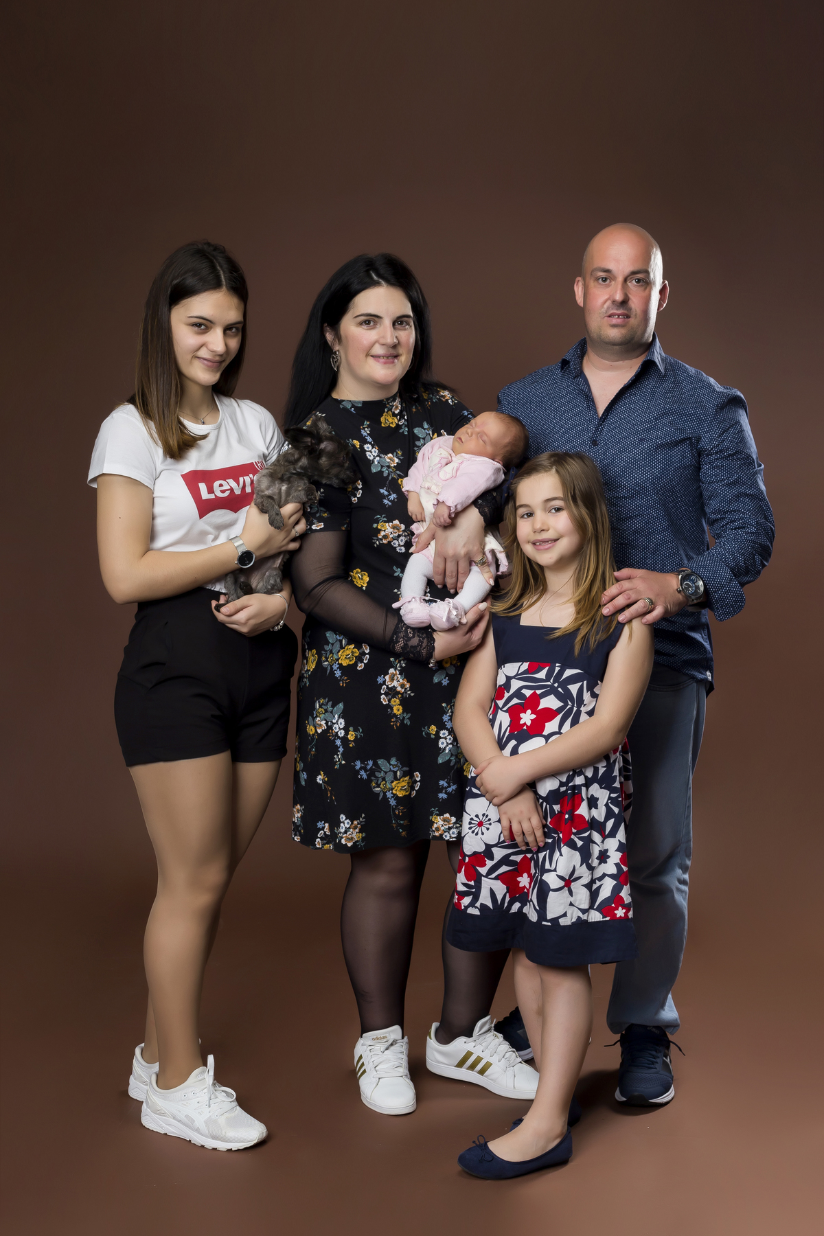 Família na sessão fotográfica de estúdio