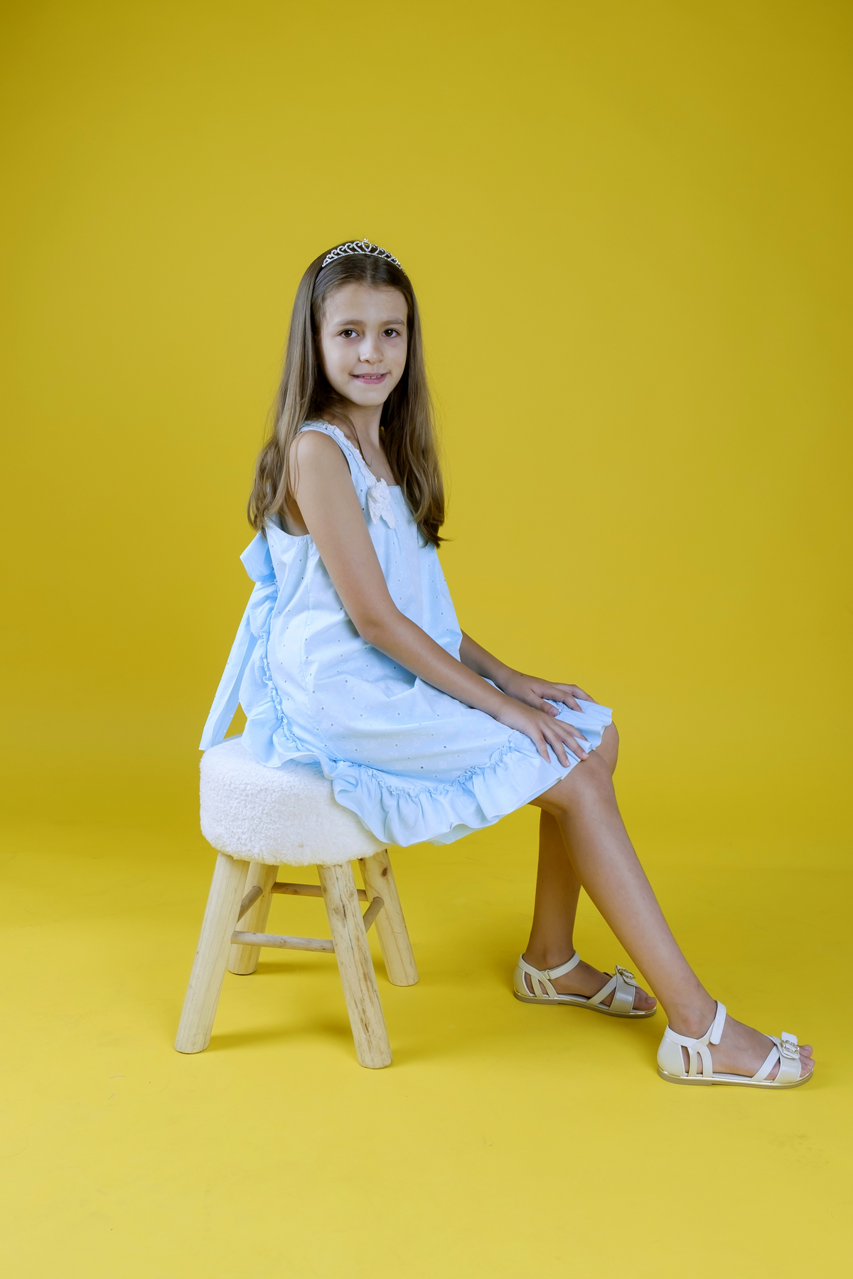 Menina na sessão fotográfica