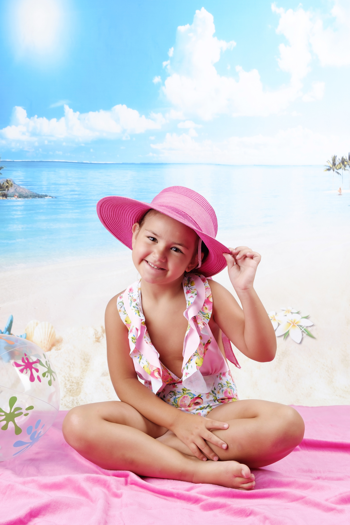 Menina de fato-de-banho