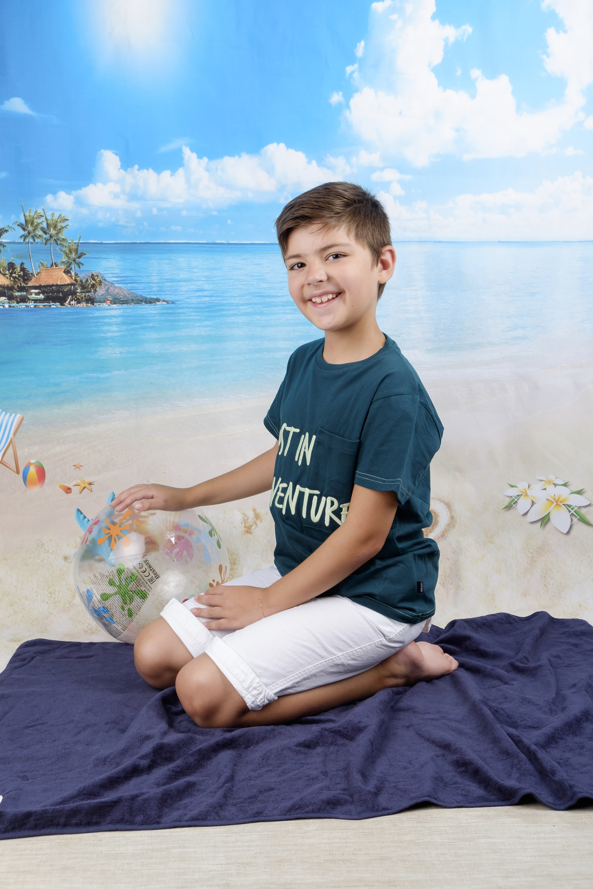 Menino na sessão fotográfica