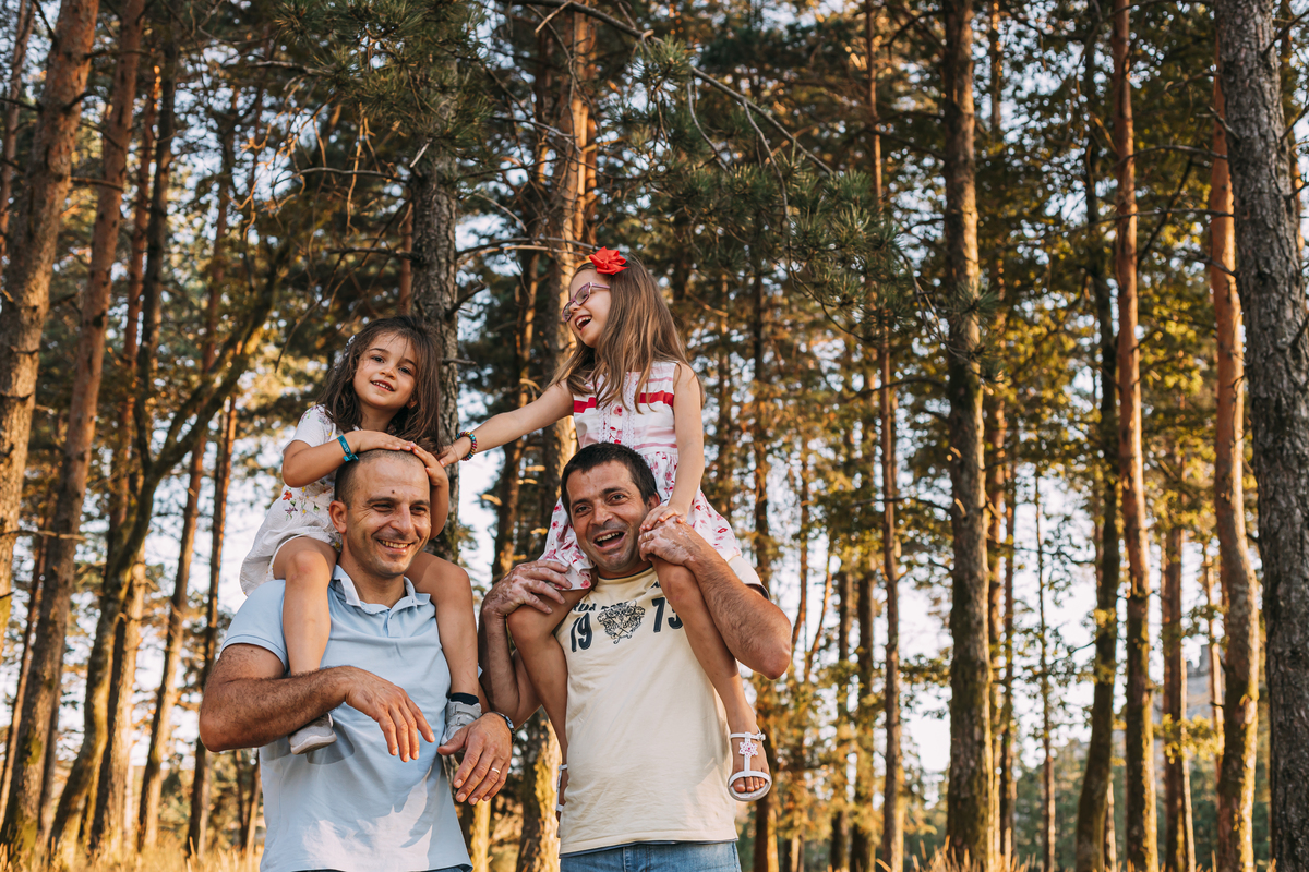 Crianças com os pais